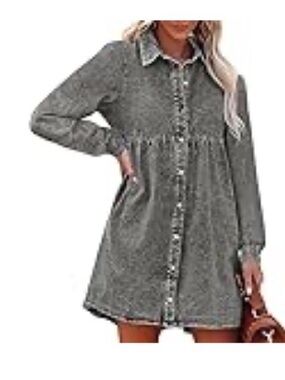 Amazon Essentials Black Denim Midi Dress